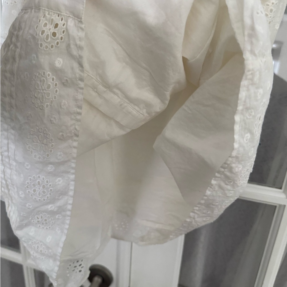 Sezane White 100% Cotton Eyelet Button-Front Sundress - Picture 4 of 10